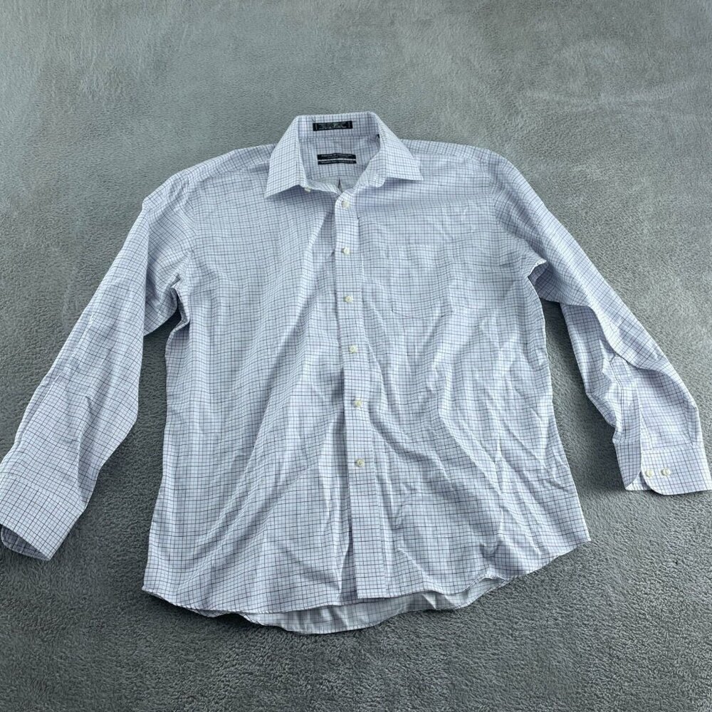 Forsyth Of Canada Mens Wrinkle-Free Tailored Fit Checkered Shirt 17 34/35 5566